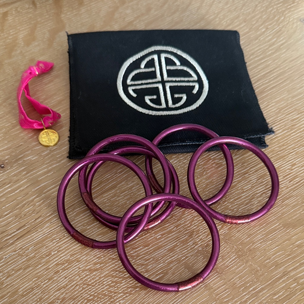 Budhagirl Purple Bangles With Black Pouch